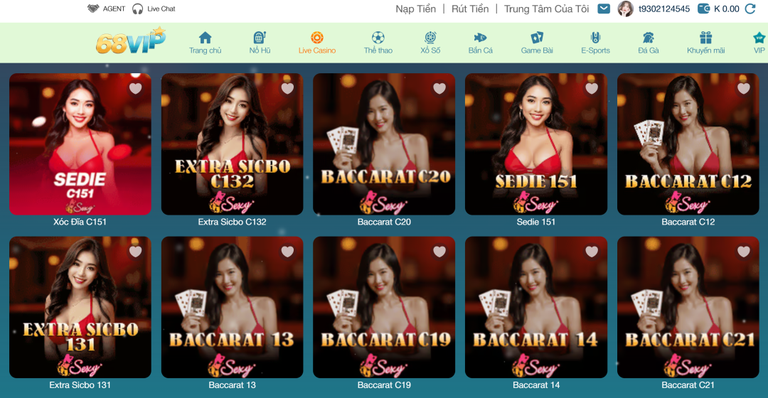 live casino 68vip